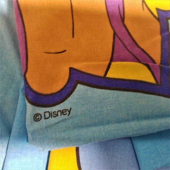 Vintage Disney USA Aladdin Twin Fitted Sheet Blue Genie Lago Abu Jafar Jasmine - Picture 10 of 12